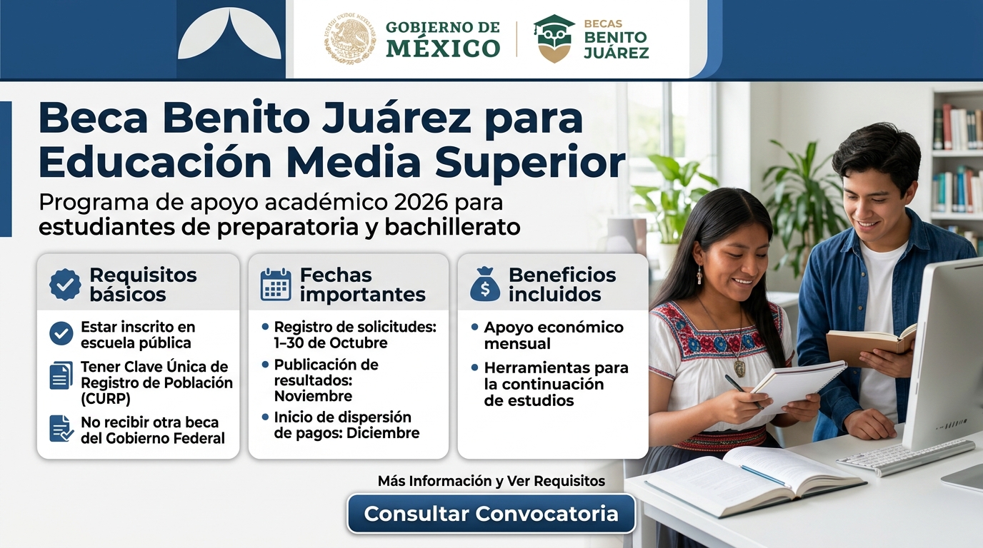 Lee más sobre el artículo Beca Benito Juárez para Educación Media Superior