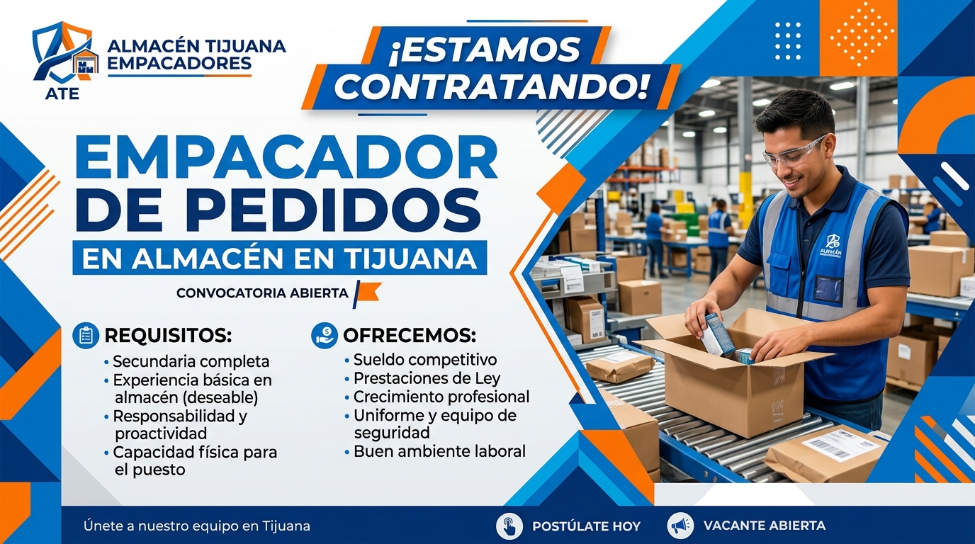 Lee más sobre el artículo Empacador de pedidos en almacén en Tijuana